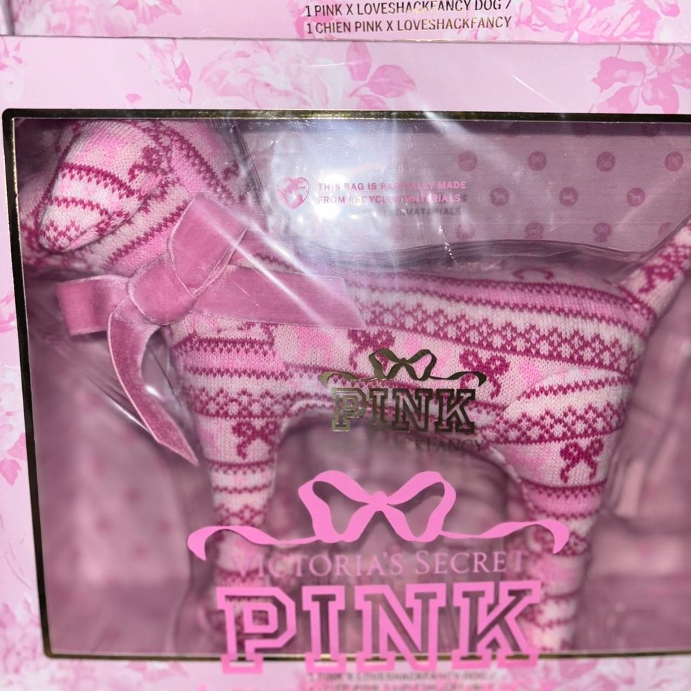 Victoria's Secret Pink x Loveshackfancy limited edition collectors Dog in box
